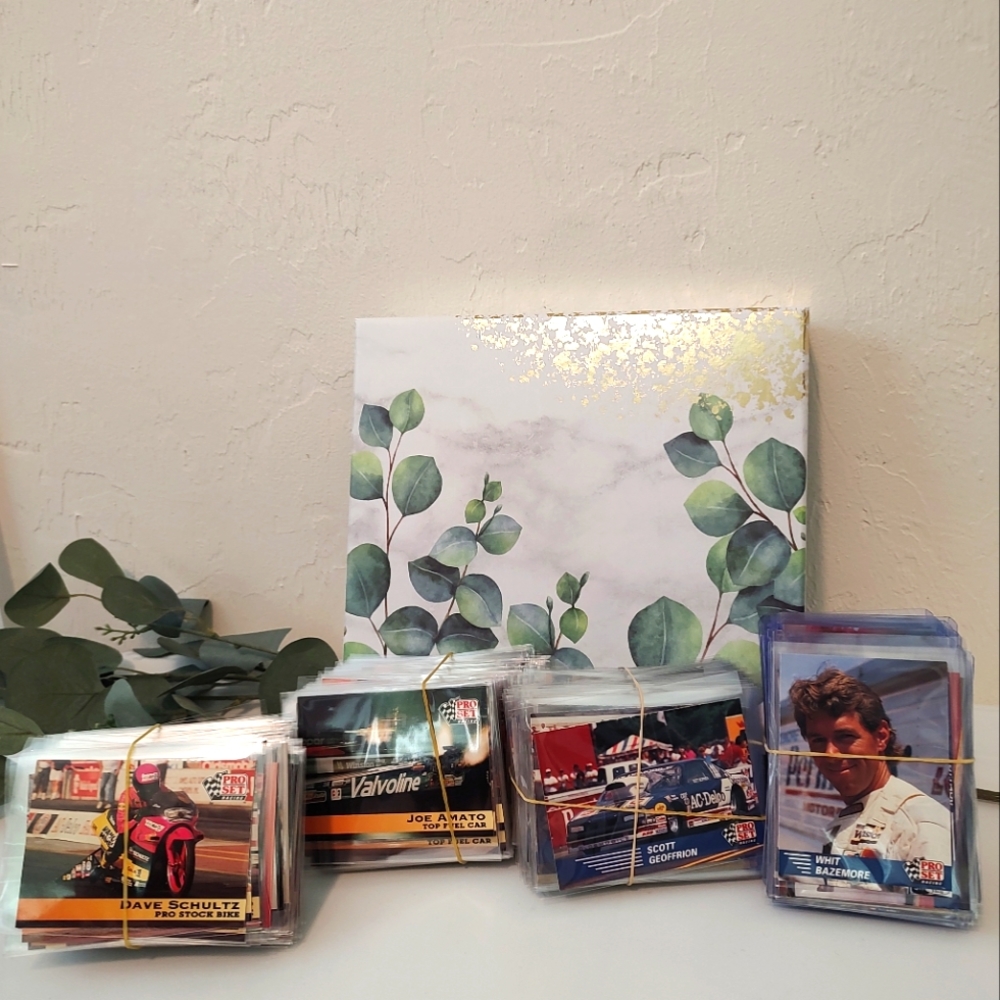 Two complete Pro Set NHRA trading cards drag racing 1991 and 1992